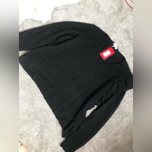 Evereve Black Ruffle Sweater